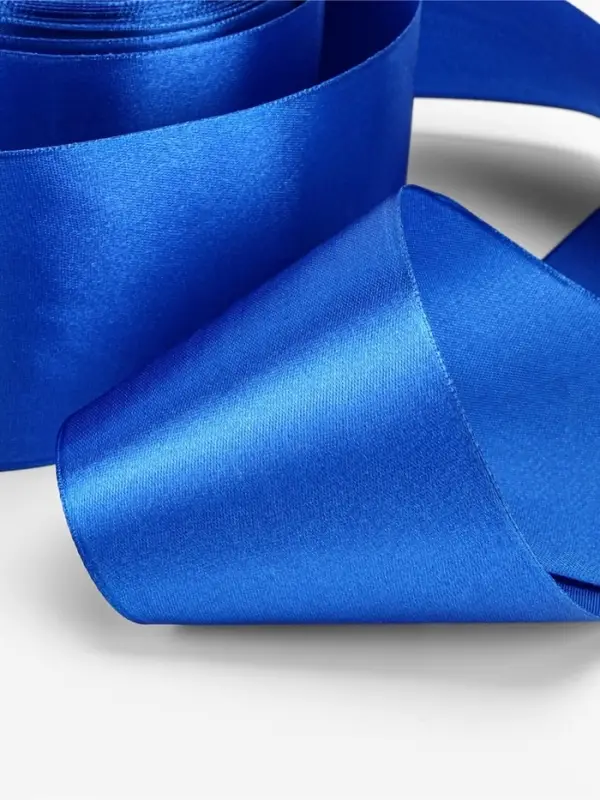 Лента атласная, 75 мм, 23&plusmn;1 м, синяя №40