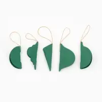 Елочные игрушки из бумаги, набор 5 штук, цвет зелёный