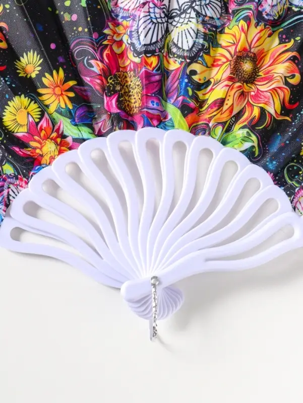 Веер складной &laquo;Подсолнухи и мехенди&raquo;, 22.5 см