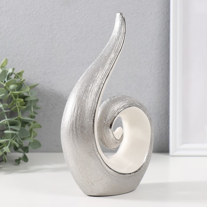 Сувенир керамика  Сувенир керамика "Завиток" серебристо-белый 22,5х14,5х6 см