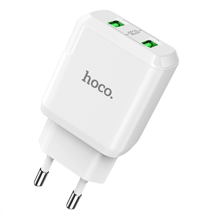 Сетевое зарядное устройство Hoco N6, 18 Вт, 2 USB QC3.0 - 3 А, белый Сетевое зарядное устройство Hoco N6, 18 Вт, 2 USB QC3.0 - 3 А, белый