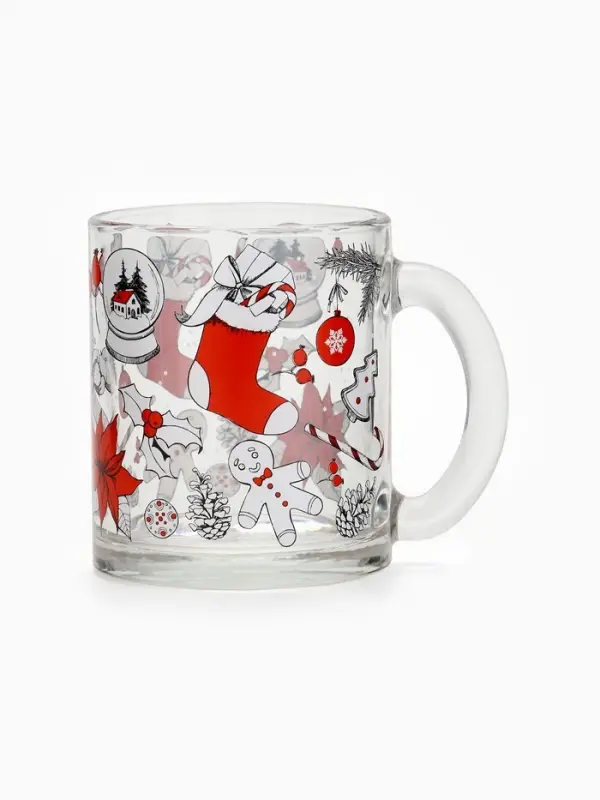 Кружка новогодняя стеклянная &laquo;Новогодний уют&raquo;, 300 мл