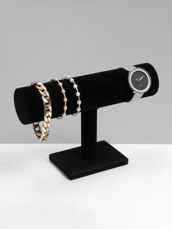 Подставка для часов, браслетов и цепочек QF, 23&times;13.5&times;7 см, d=5 см, чёрная