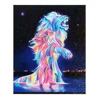 Комплект тетрадей из 5 штук 48 листов в клетку Calligrata TOP &laquo;Девушка и лев&raquo;, обложка мелованный картон, голографическая ламинация, блок офсет