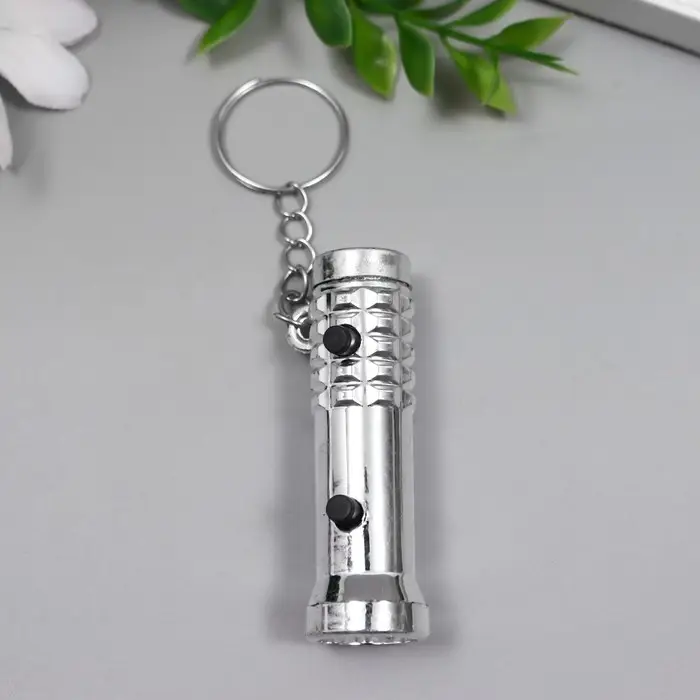 Фонарик брелок для ключей на кольце «2 лампы» под металл Фонарик брелок для ключей на кольце «2 лампы» под металл