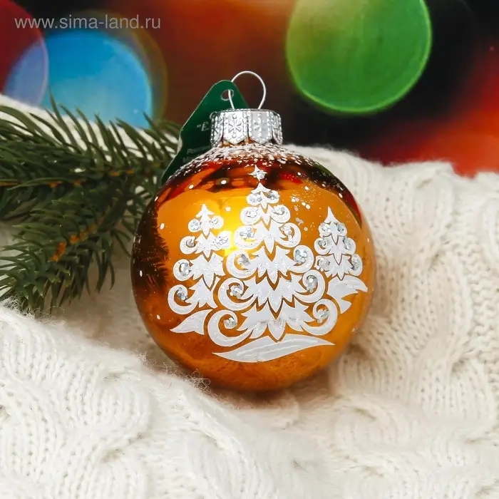 Ёлочный шар &laquo;Новогодний&raquo; d=6 см, без упаковки, МИКС