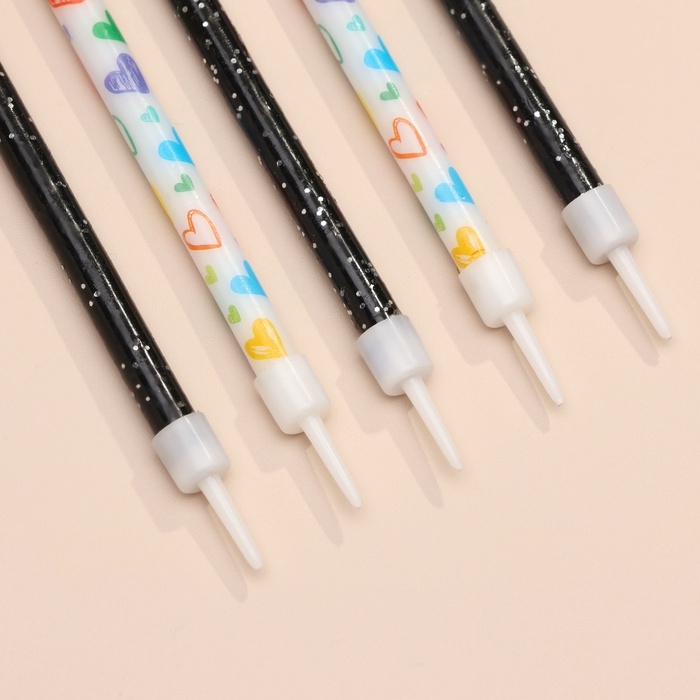 Свечи для торта Свечи для торта "Сердца", 12 шт, черные и белые