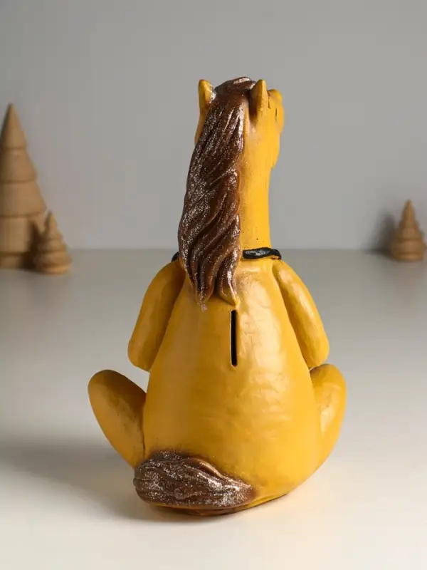 Копилка "Лошадь с подковой" 15х15х25 см, коричневый