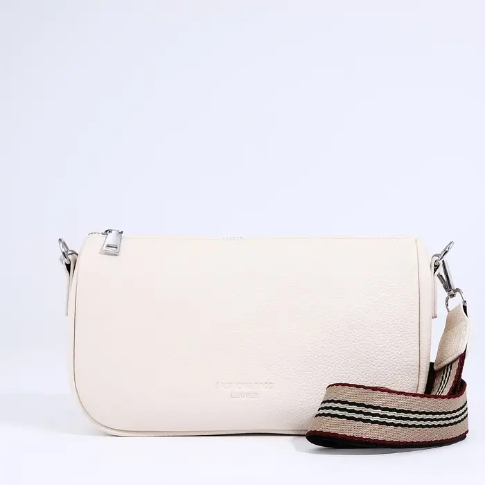 Сумка женская кросс-боди на молнии, 25&times;8.5&times;14 см, белая
