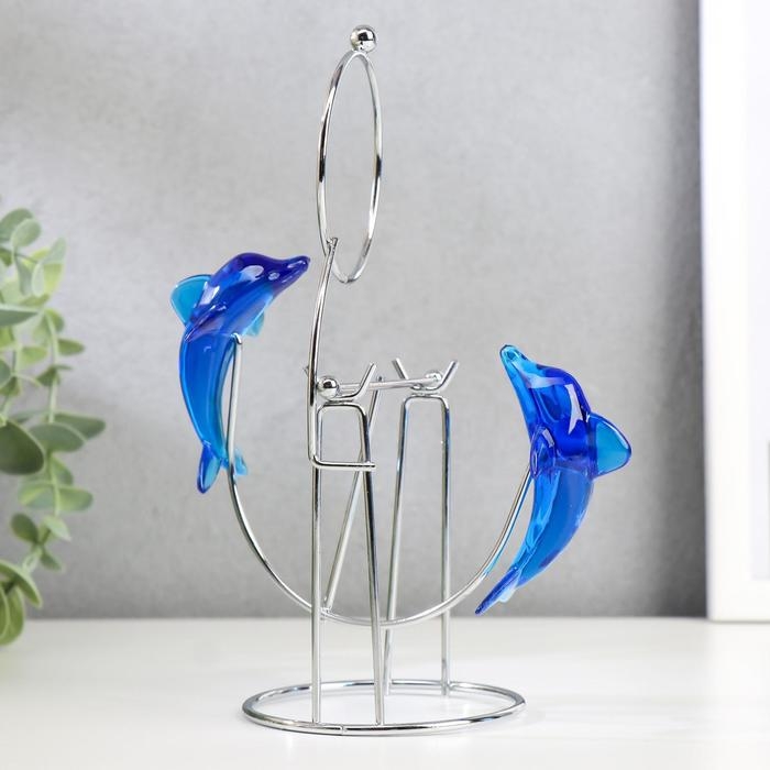 Маятник Маятник "Дельфины" друг напротив друга с кольцом 16 х 9,5 х 18 см