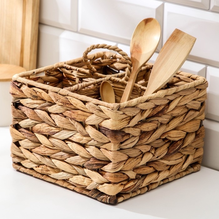 Корзинка для подачи Корзинка для подачи "Камыш" из соломы 20х20х14 см