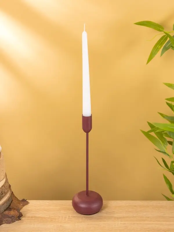 Подсвечник на 1 свечу текстурный  Подсвечник на 1 свечу текстурный "Баклажановый" 8х8х25,5 см