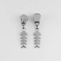 Бегунок для молнии &laquo;Трактор&raquo;, №5, &laquo;Рыба&raquo;, 10 шт., цвет никель