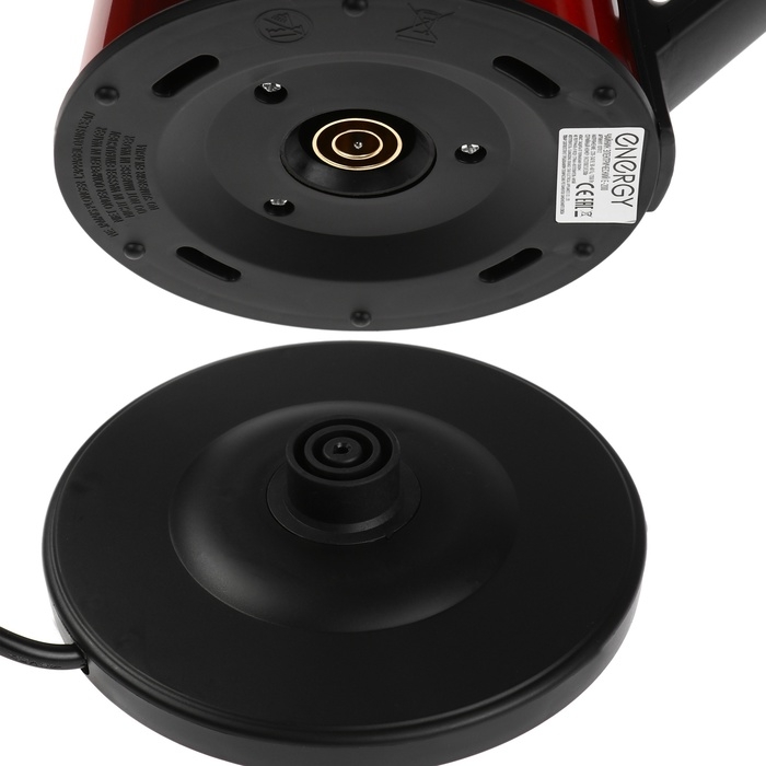 Чайник электрический Energy E-200, металл, колба стекло, 1.2 л, 1350 Вт, красный Чайник электрический Energy E-200, металл, колба стекло, 1.2 л, 1350 Вт, красный