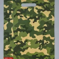 Пакет подарочный &laquo;Камуфляж&raquo;, полиэтиленовый с вырубной ручкой 30&times;40 см, 60 мкм