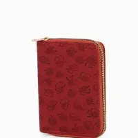 Кошелёк на молнии, 13&times;2&times;9 см, с принтом, бордовый