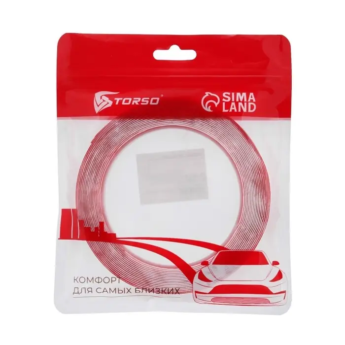 Клейкая лента TORSO, прозрачная, двусторонняя, акриловая, 8 мм &times; 5 м