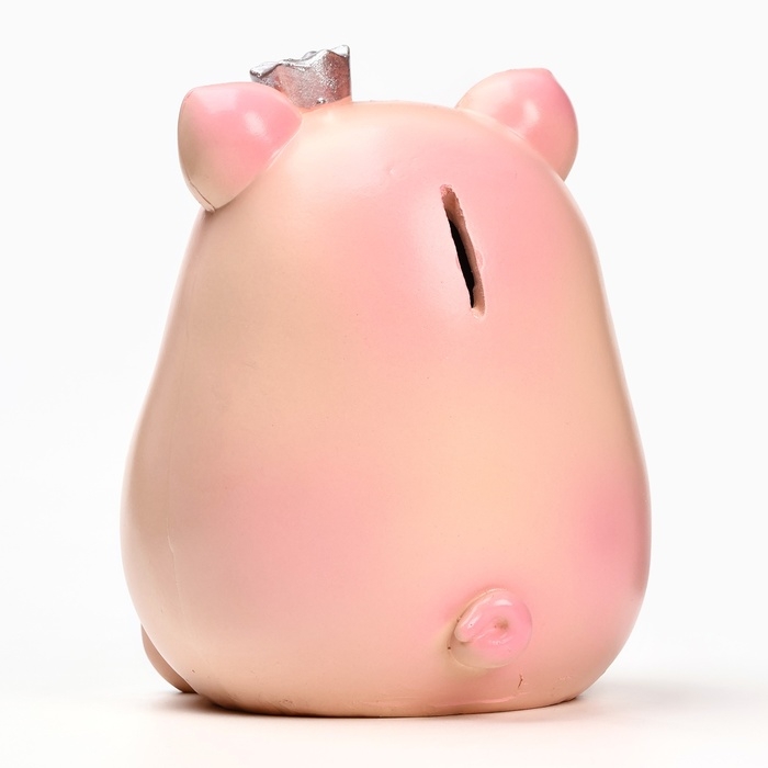 Копилка Копилка "Свинка с короной" розовая-серебро, 17см