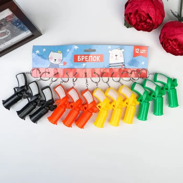 Фонарик брелок для ключей на кольце «Пистолет M-56», светит, 5.5×7.5×2 см, МИКС Фонарик брелок для ключей на кольце «Пистолет M-56», светит, 5.5×7.5×2 см, МИКС