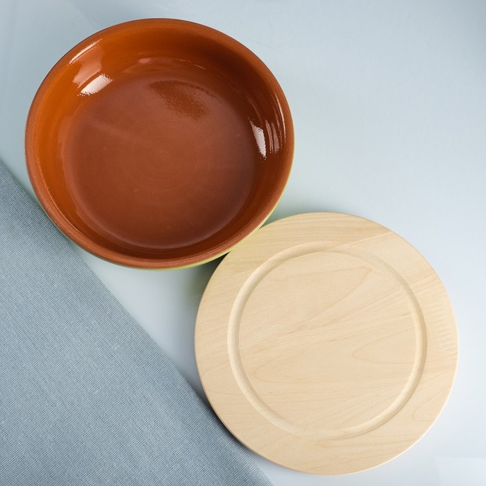 Набор для холодца  Набор для холодца "Вятский №3" (3 емкости / 1л. + 3 деревянные крышки), салатовый