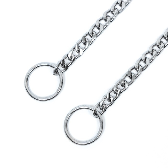 Ошейник - удавка металлический однорядный, 45 см, толщина проволоки 2 мм, плоское звено Ошейник - удавка металлический однорядный, 45 см, толщина проволоки 2 мм, плоское звено