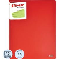 Папка файловая 40 файлов Комус Шелк красная