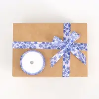 Лента атласная &laquo;Объёмные снежинки&raquo;, 25 мм, 5 м, белая