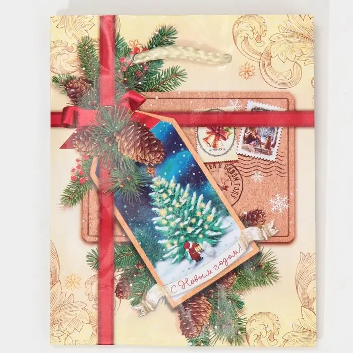 Пакет подарочный новогодний ламинированный «С Новым годом!», S 11.5 х 14.5 х 5.5 см Пакет подарочный новогодний ламинированный «С Новым годом!», S 11.5 х 14.5 х 5.5 см