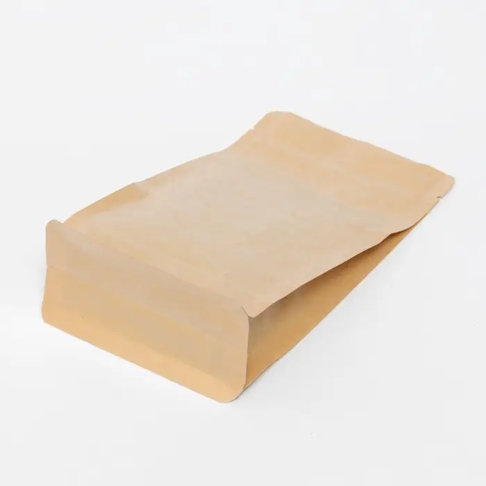 Пакет Zip-lock Крафт с плоским дном, прямоугольное окно, 10&times;20 см