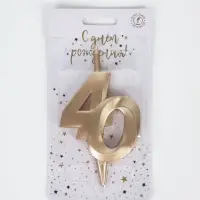 Свеча в торт &laquo;Юбилейная&raquo;, цифра 40, 10 см, шампань