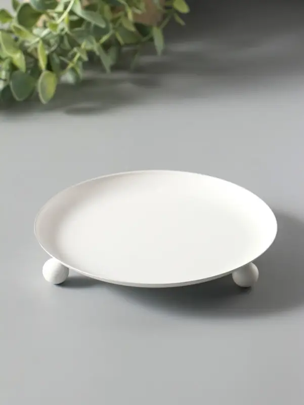 Подсвечник "Чашка на шариках" 14 см, белый