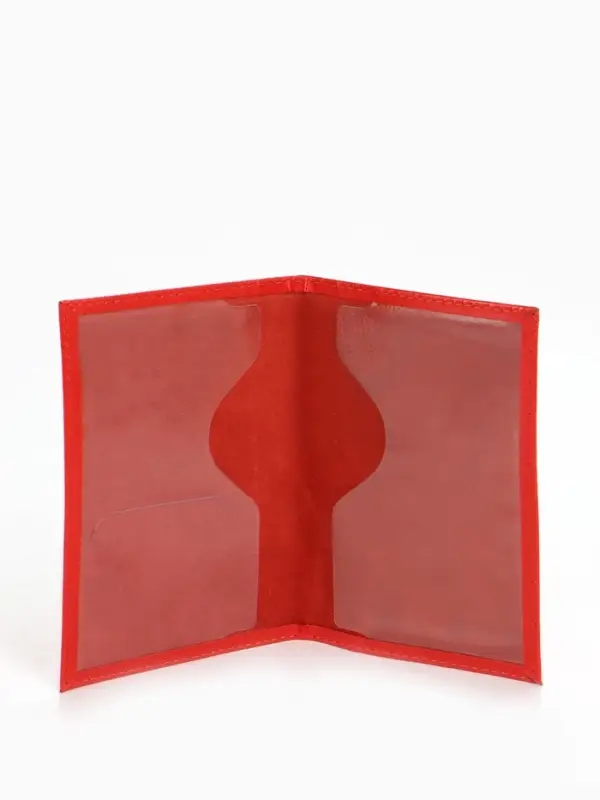 Обложка для паспорта, тиснение фольгой, гладкая, красная