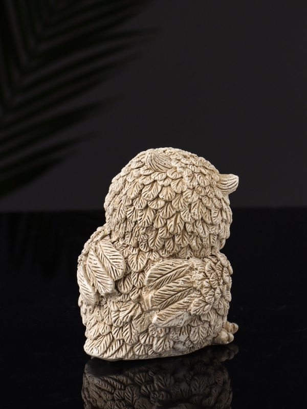 Набор фигур Набор фигур "4 совы на подносе" размер 20х10х10 см, бежевый