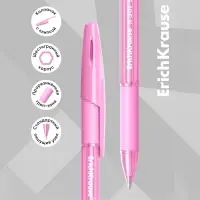 Набор ручек шариковых 4 штуки ErichKrause R-301 Spring Stick & Grip, узел 0.7 мм, чернила синие, резиновый упор, длина линии письма 1000 метров, европодвес