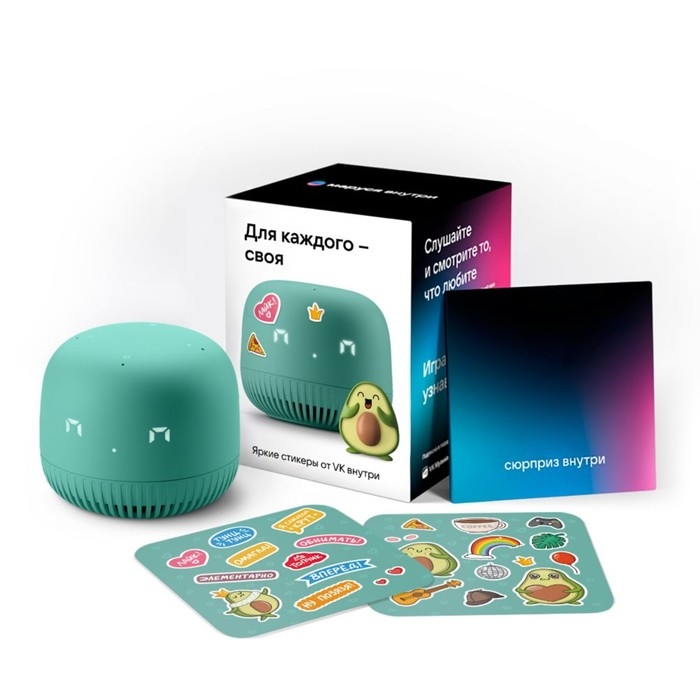 Умная колонка VK Нео (VKSP11GR), голосовой помощник Маруся, 5Вт, Wi-Fi, BT 5.0, зеленая Умная колонка VK Нео (VKSP11GR), голосовой помощник Маруся, 5Вт, Wi-Fi, BT 5.0, зеленая