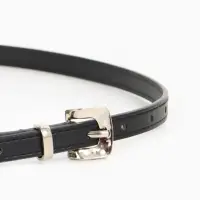Ремень женский тонкий, 110&times;1.3 см, с пряжкой металл, чёрный