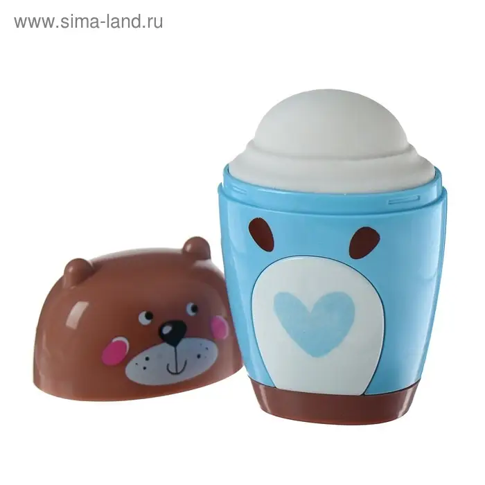 Точилка 1 отверстие с контейнером и ластиком "Зверушки", микс