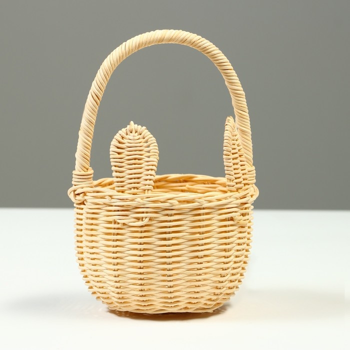 Корзина плетеная, ротанг, 12,5 x 9/20 см, белый Корзина плетеная, ротанг, 12,5 x 9/20 см, белый