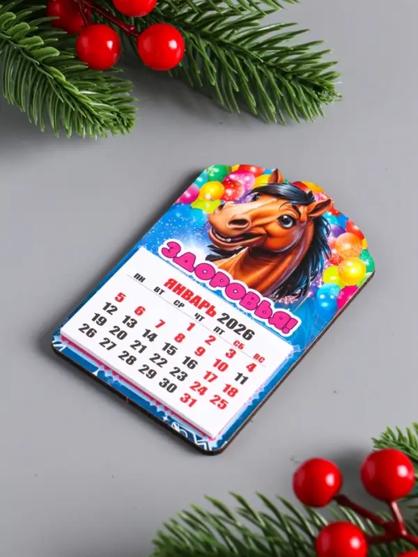 Магнит новогодний календарь, отрывной "Здоровья" 9,5х6,5 см