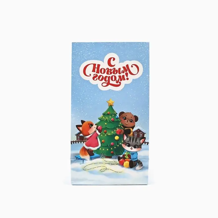 Пакет подарочный без ручек «С Новым годом!», 10×19.5×7 см Пакет подарочный без ручек «С Новым годом!», 10×19.5×7 см