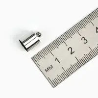 Концевик-шапочка, СМ-165, (набор 5 шт.), 1.2&times;0.8 см, d(вн.)=0.7 см, цвет серебро