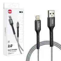 Кабель BX-6 USB на Lightning 1m 2A ISA серый