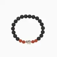 Браслет "Слоник" лава, рудракша, длина 18 см, цв. чёрный, коричневый Браслет "Слоник" лава, рудракша, длина 18 см, цв. чёрный, коричневый
