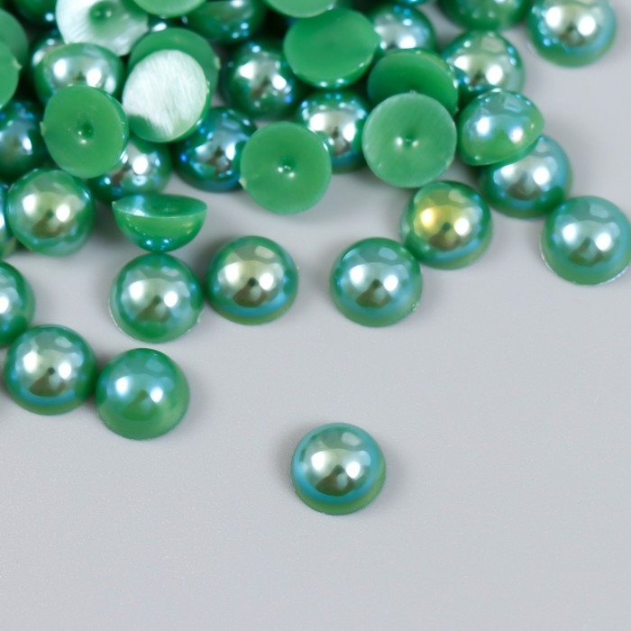 Декор для творчества пластик Декор для творчества пластик "Половинки бусин. Зелёная гамма" 20 гр 0,8х0,8 см
