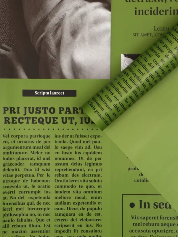Плёнка флористическая &laquo;Газета любви&raquo;, травяной, 65 мкм, 50&times;57&plusmn;1 см