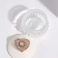 Шкатулка стеклянная &laquo;Сердце в стразах&raquo;, 7.5&times;7.5&times;7.5 см