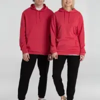 Толстовка с капюшоном унисекс Hoodie, красный меланж, размер XS
