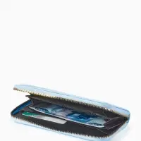 Кошелёк женский на молнии, 20&times;2&times;10 см, лаковый, голубой