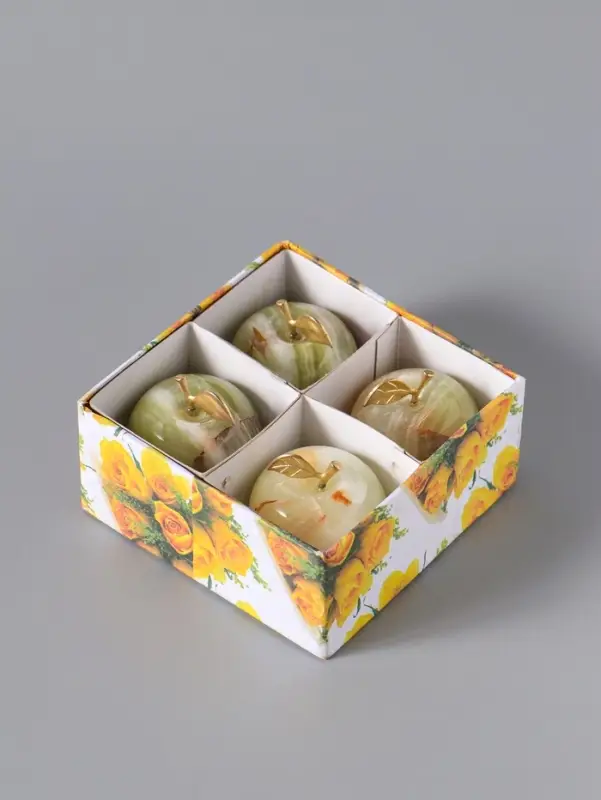 Сувенир &laquo;Яблоко&raquo;, 5 см, набор 4 шт, оникс