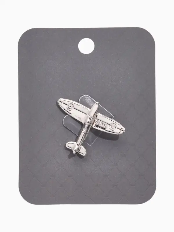 Значок &laquo;Самолёт&raquo;, цвет серебро